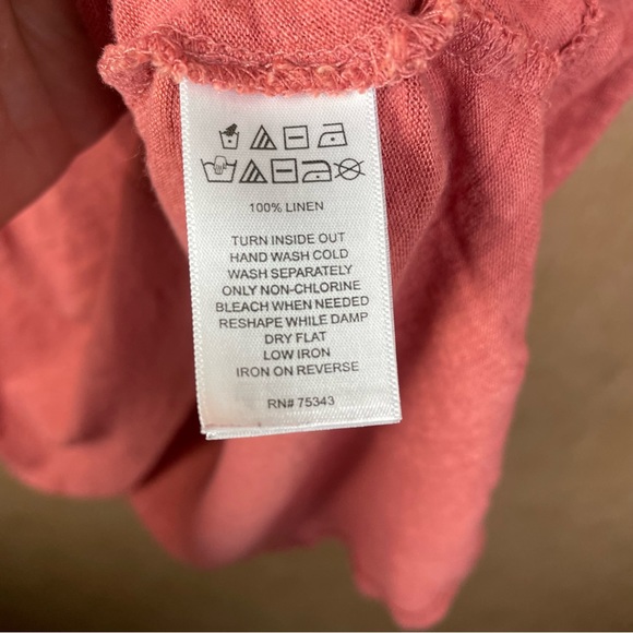 Tahari 100% Linen Short Sleeve Shirt Size Medium - Picture 4 of 5